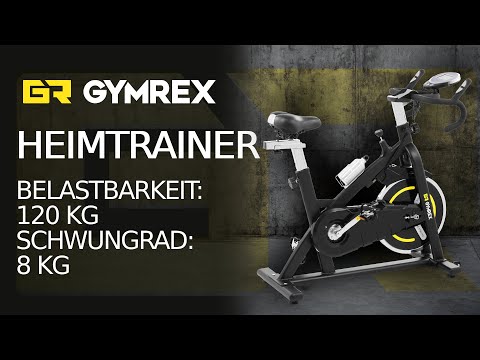 Video - Heimtrainer Fahrrad - Schwungrad 8 kg - Belastbarkeit 120 kg