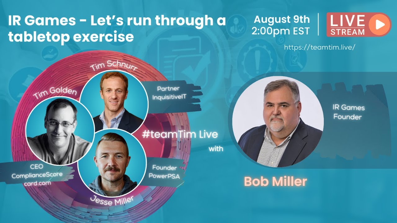 IR Games Live – Incident Response TableTop with Bob Miller