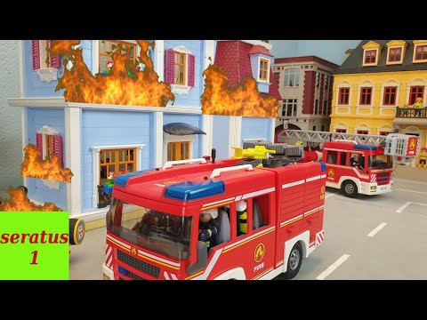 Feuer an der Tankstelle Playmobil Feuerwehr Einsatz stop motion Film seratus1