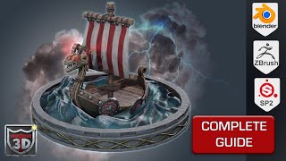 Stylized Viking Boat Asset video thumbnail