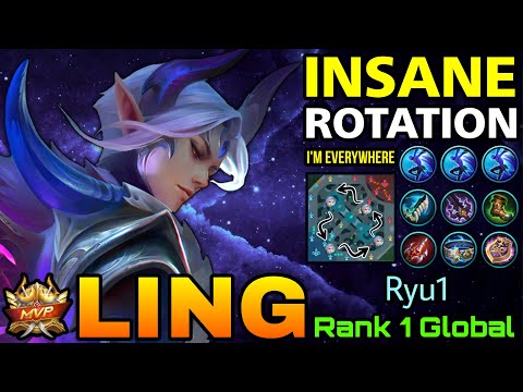 Amazing Rotation Ling Night Shade I'm Everywhere!! - Top 1 Global Ling Ryu1 - MLBB