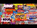 101 Extreme Candy Snacks Unwrapping ASMR 1 Hour Rainbow Candies Chocolate Candy Bars Blue Snacks