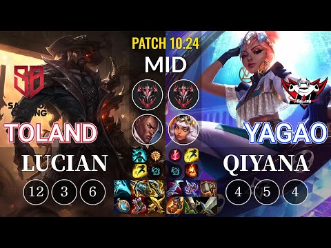 SB TolanD Lucian vs JDG Yagao Qiyana Mid - KR Patch 10.24