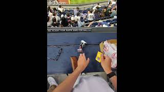 Opening a Pokemon Pack at the Yankees game!!