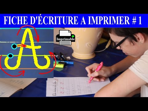 Fiche d'écriture majuscule à imprimer gratuit : Lettre A # 1