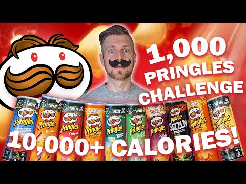 IMPOSSIBLE 1,000 PRINGLES, 10 CAN, 10,000+ CALORIE CHALLENGE DEFEATED @Beardmeatsfood | Max vs Food