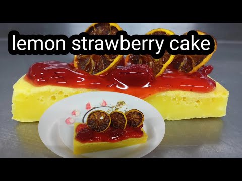 lemon strawberry  cake