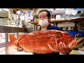 Japanese Street Food GIANT RED CHINAMANFISH Okinawa Seafood Japan