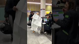 Huge ticket prank at airport 😂 sacceh #shorts