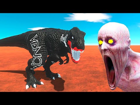 VENOM T REX VS THE SHY GUY (SCP-096) - ANIMAL REVOLT BATTLE SIMULATOR