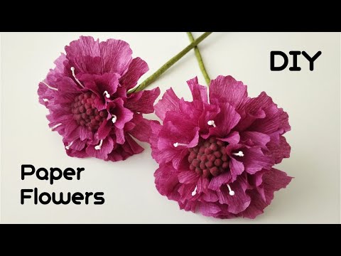 How to Make scabiosa Paper Flowers2023-01-16#DIYPaperflowercraft#Paperflowertutorial #homedecoration