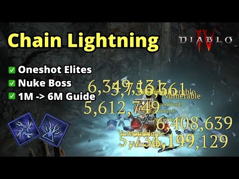 Perfected Chain Lightning Nuke Build Instantly Deletes Elites & Boss - Diablo 4