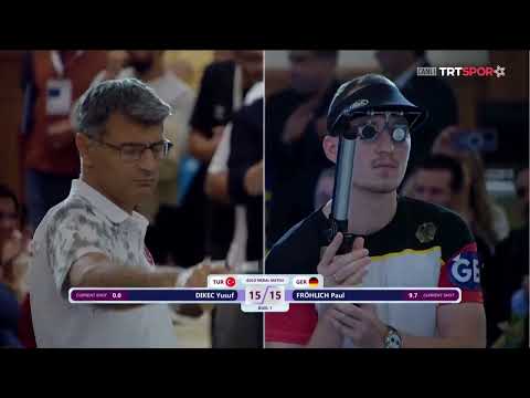 Yusuf Dikec from Turkey winning gold medal at European Championships 2025