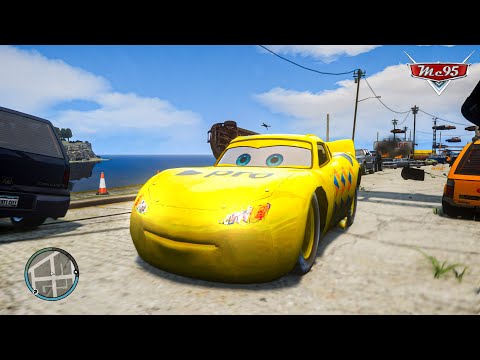 Crazy Rayo Lightning McQueen Pro Yellow Car Crashes Ep.42 - GTA 4
