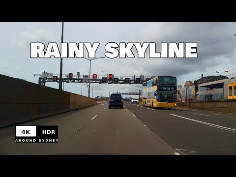 CITY ROUTE RAINY SKYLINE Harbour Bridge → Riverwood → North Sydney Drive 4K HDR60 POV-Aus