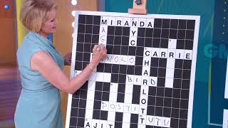 Cynthia Nixon solves a crossword puzzle live on 'GMA'