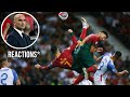 Portugal Coach Martinez reactions to Ronaldo bicycle kick vs Slovakia 🇵🇹⚽🤯