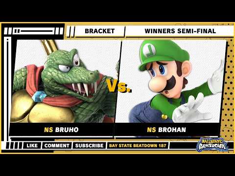 Bay State Beatdown 187 - Winners Semis - Bruho (King K. Rool) VS Brohan (Luigi) - SSBU Singles