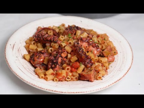 HOW to Cook Octopus pasta like a greek a delicious octopus recipe with macaroni | GreekCuisine