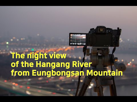 The night view of the Hangang River from Eungbongsan Mountain in Seoul