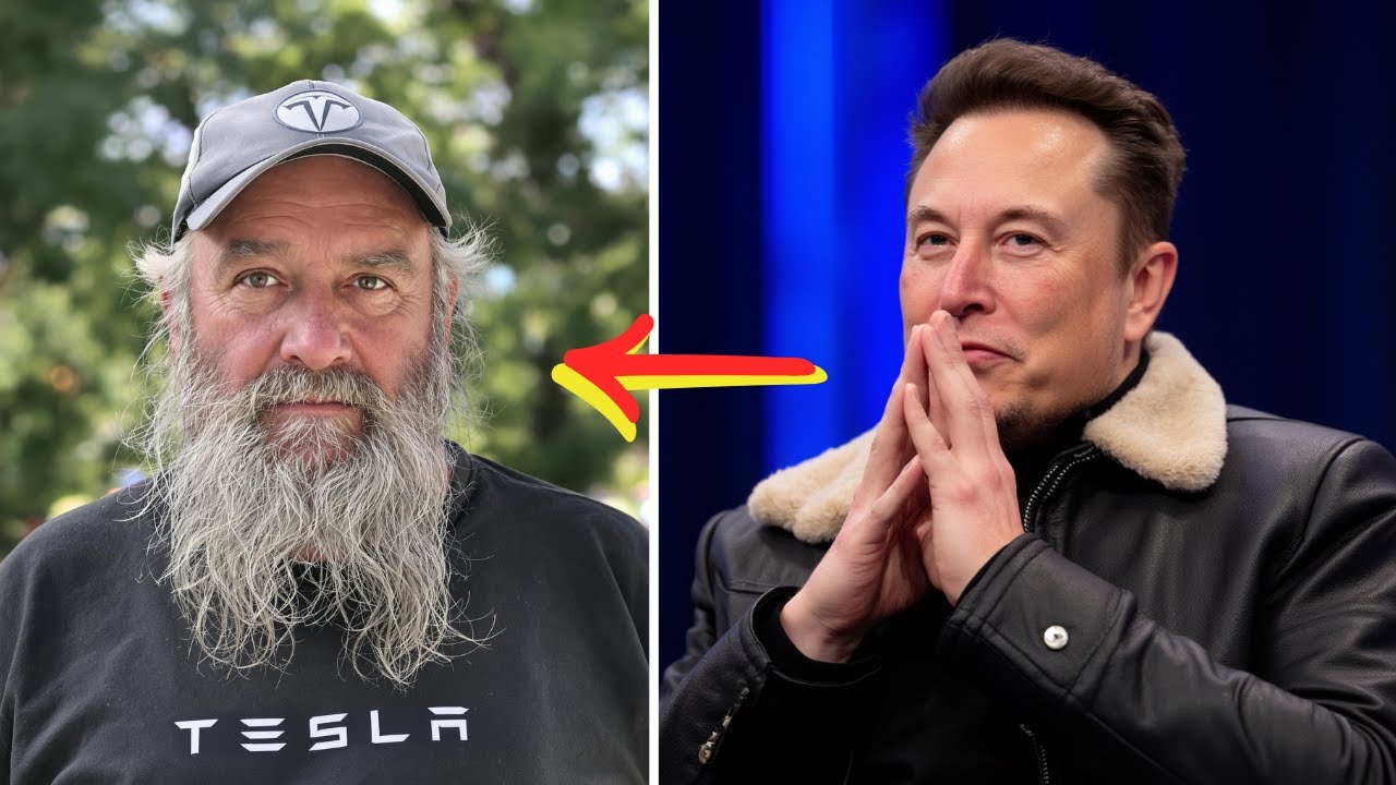 Elon Musk Descubre a un Hombre Sin Hogar Usando una Camiseta de Tesla, ¡Lo Que Sucede Después es...