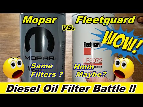 Mopar MO-285 Oil Filter Cut Open vs Fleetguard LF3972 Oil Filter Cut Open
