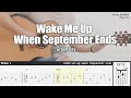 Wake Me Up When September Ends Green Day Fingerstyle Guitar TAB Chords Lyrics