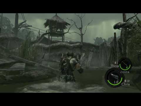 Resident Evil 5 PS4 - Chapter 3-1: Swamps: Boat Escape Zombie Gameplay Sequence, S&W M29 Magnum