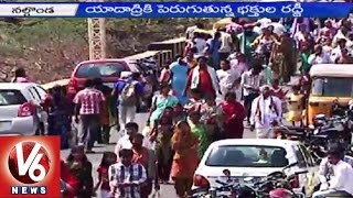 Yadagirigutta | Devotees Facing Traffic Problems at Yadagiri Temple | Nalgonda - V6 News