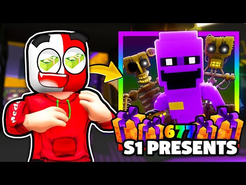 I Opened 677 SEASON 1 PRESENTS For PURPLE GUY.. (Five Nights TD 2)