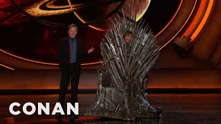 T.J. Miller Cosplays As The Iron Throne  - CONAN on TBS