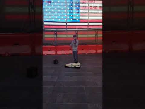Talented Young Violinist Performing in Times Square NYC