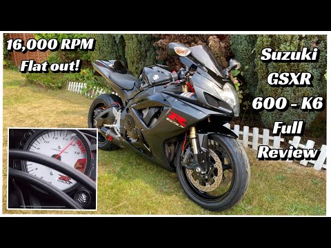 Suzuki GSXR 600 K6 Review + POV + Full 16,000rpm **FLAT OUT** action!
