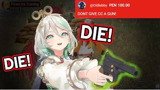 Cecilia shooting everything even it's not a target is crazy