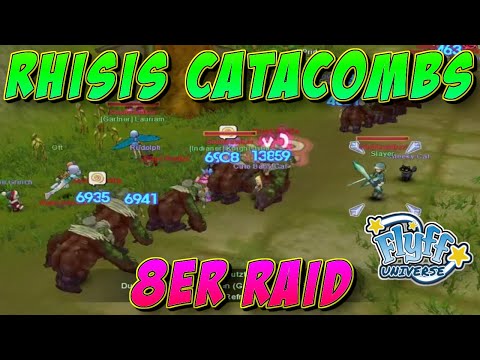 Flyff Universe - Rhisis Catacombs 8 Mann Raid! Erster Rhisis Catacombs Dungeon Run