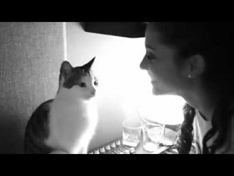 ARIANA GRANDE KISSING HER OWN CAT