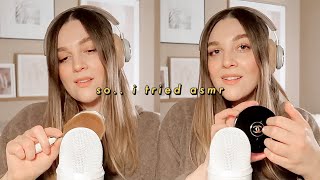 I TRIED ASMR.. | WHISPERING, TAPPING, BRUSHING, EATING SOUNDS | I Covet Thee