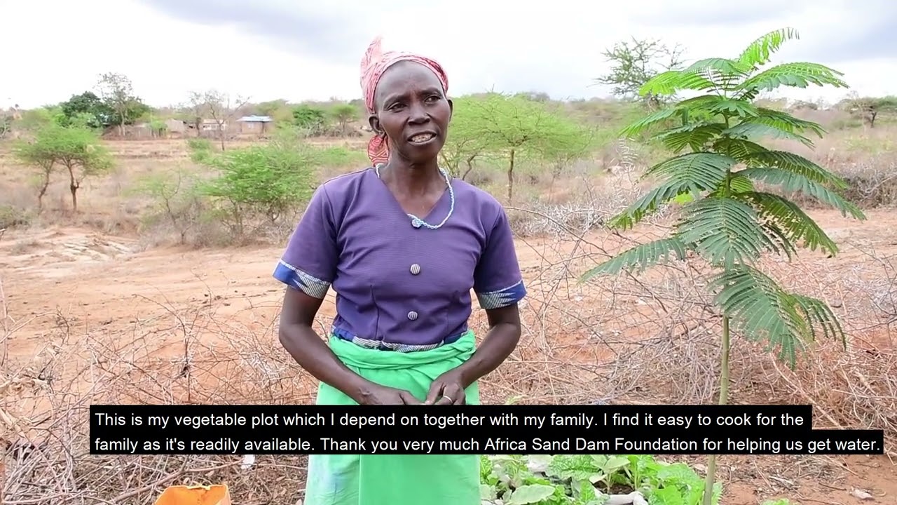 Rose is able to feed her family thanks to a sand dam project