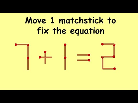 7+1=2 tricky matchstick puzzle | Match stick puzzle #113 | Puzzles with Answer