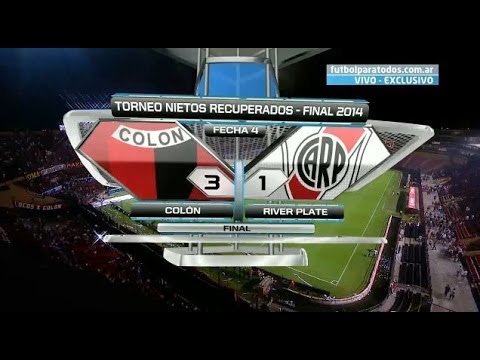 Fútbol en vivo. Colón - River. Fecha 4. Torneo Final 2014. Fútbol Para Todos.
