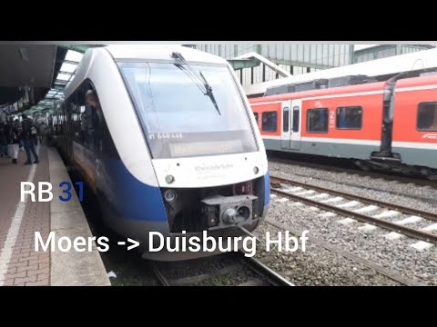 Die Mitfahrt mit der RB31 von Moers nach Duisburg Hbf