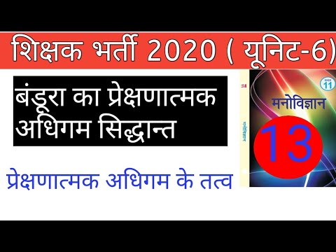 Rbse 11 psychology unit 6/bndura ka sidhant/ albert bandura theory/ learning theory