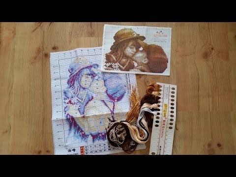 Vyšívání - chlapeček a holčička (ebay rozbalovačka)