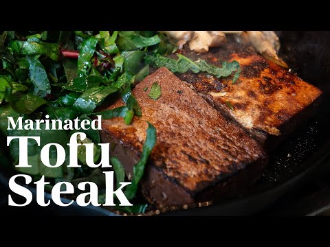 Tofu Steak | 15-minute & One Pan Dinner! Marinated Tofu in Red Wine sauce