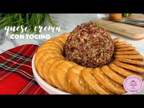 Dip de queso Crema con chile y tocino | SÚPER FÁCIL | Para navidad🎄 | KENYAS CUPCAKES