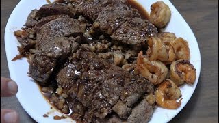 Grouse Hunters Cook Bacon Wrapped Grouse + Venison Backstrap Stuffed with Shrimp & Caeser Salad