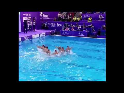 Team U.S.A artistic swimming olympic qualifier, perform in complex lift landing ever Barcelona 2021