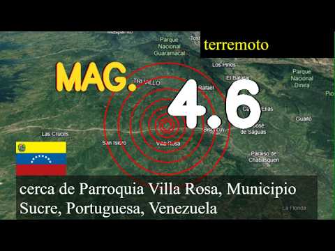 😱🚨  terremoto cerca de la parroquia Villa Rosa, Municipio de Sucre, Portuguesa, Venezuela actualizac