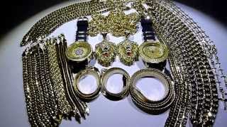$395 30 piece Yellow Gold Wholesale deal! Cuban/Rope/Herringbone/Gucci Chains+Bracelets+Watches