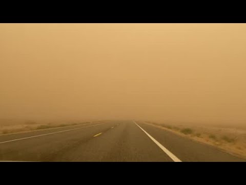 Dust obscuring roadways on Highway 240, 15 miles south of Mattawa